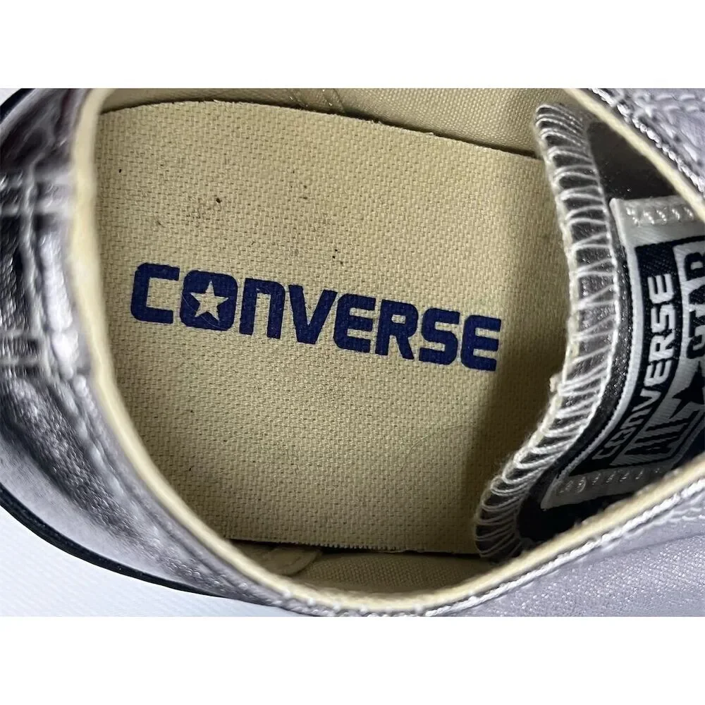 Converse Chuck Taylor All Star Women's Silver Low Top Sneakers Size 7.5 - Picture 10 of 14